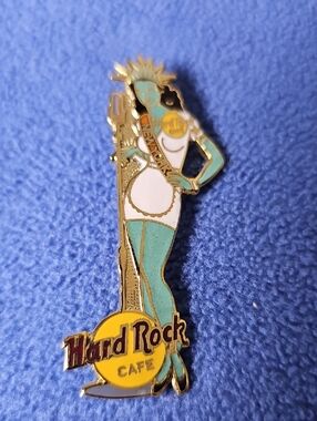 Hard Rock Cafe Statue of Liberty Enamel Pin - Teal and White